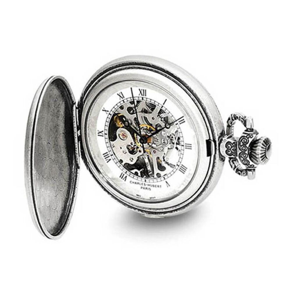 Charles Hubert Antiqued Unicorn Shield Pocket Watch